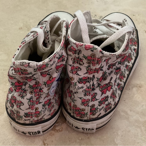 CONVERSE CHUCK TAYLORS ● Unisex ● Names in Hearts High-Top Sneakers ● Y2K - Picture 3 of 5